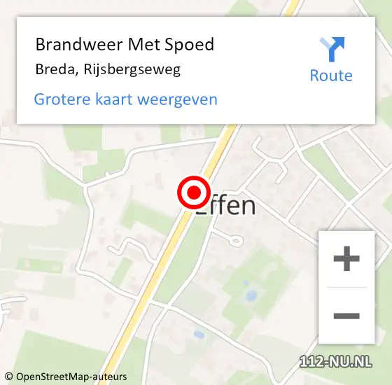 Locatie op kaart van de 112 melding: Brandweer Met Spoed Naar Breda, Rijsbergseweg op 12 maart 2018 15:09