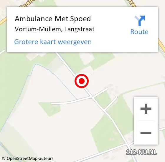 Locatie op kaart van de 112 melding: Ambulance Met Spoed Naar Vortum-Mullem, Langstraat op 12 maart 2018 15:53