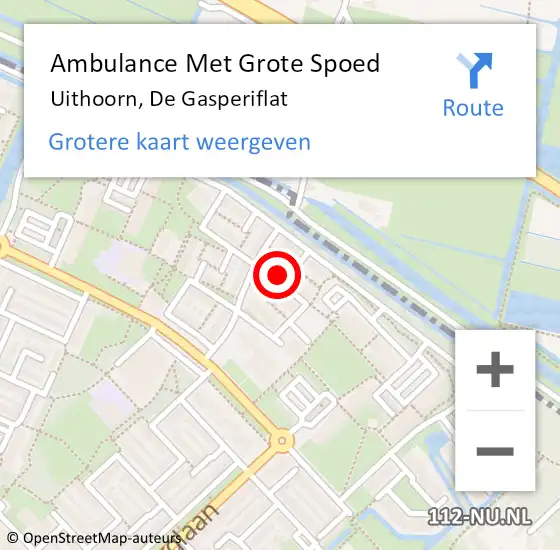 Locatie op kaart van de 112 melding: Ambulance Met Grote Spoed Naar Uithoorn, De Gasperiflat op 12 maart 2018 16:01