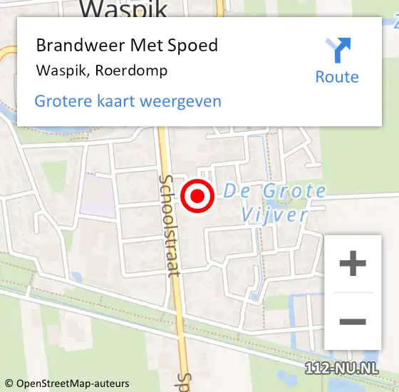 Locatie op kaart van de 112 melding: Brandweer Met Spoed Naar Waspik, Roerdomp op 12 maart 2018 16:06
