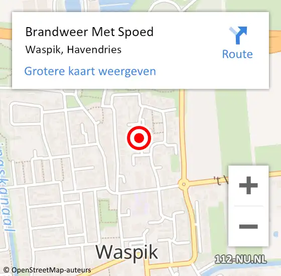 Locatie op kaart van de 112 melding: Brandweer Met Spoed Naar Waspik, Havendries op 12 maart 2018 16:20