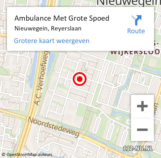 Locatie op kaart van de 112 melding: Ambulance Met Grote Spoed Naar Nieuwegein, Reyerslaan op 12 maart 2018 16:30