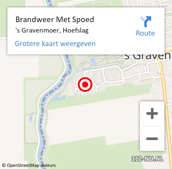 Locatie op kaart van de 112 melding: Brandweer Met Spoed Naar 's Gravenmoer, Hoefslag op 12 maart 2018 16:40