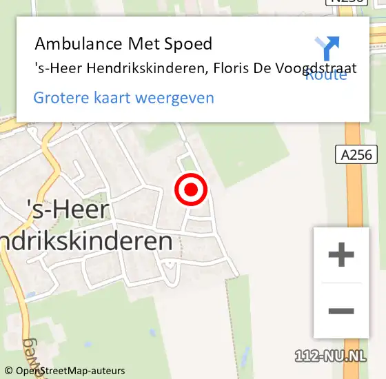 Locatie op kaart van de 112 melding: Ambulance Met Spoed Naar 's-Heer Hendrikskinderen, Floris De Voogdstraat op 12 maart 2018 16:49