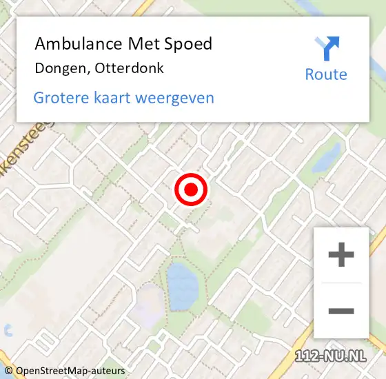 Locatie op kaart van de 112 melding: Ambulance Met Spoed Naar Dongen, Otterdonk op 12 maart 2018 17:00