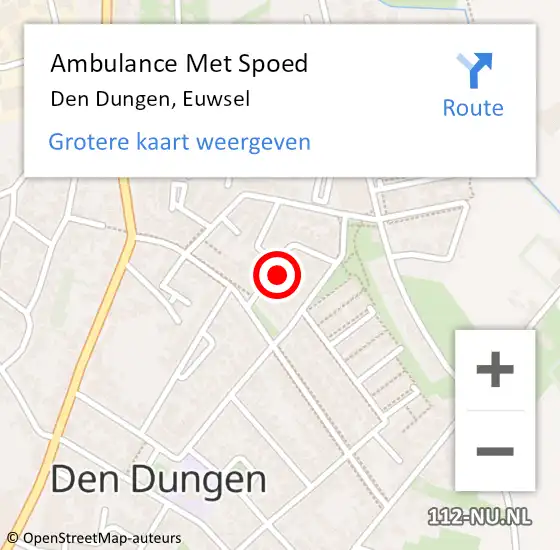 Locatie op kaart van de 112 melding: Ambulance Met Spoed Naar Den Dungen, Euwsel op 12 maart 2018 17:01