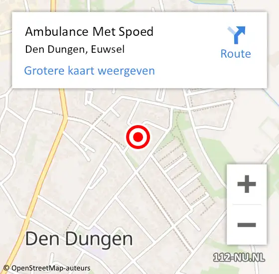 Locatie op kaart van de 112 melding: Ambulance Met Spoed Naar Den Dungen, Euwsel op 12 maart 2018 17:02