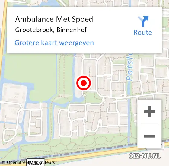 Locatie op kaart van de 112 melding: Ambulance Met Spoed Naar Grootebroek, Binnenhof op 12 maart 2018 17:22