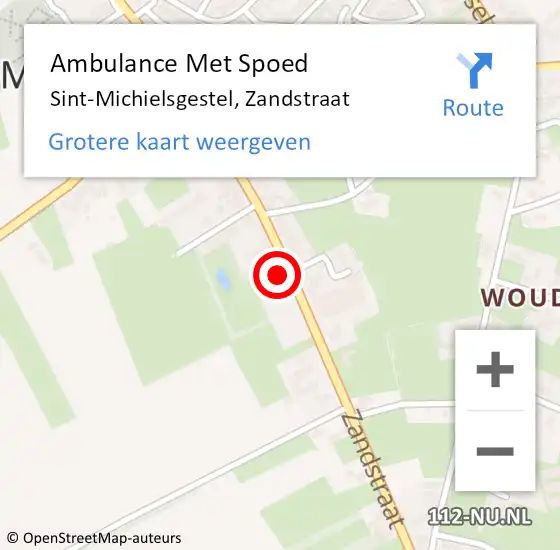 Locatie op kaart van de 112 melding: Ambulance Met Spoed Naar Sint-Michielsgestel, Zandstraat op 12 maart 2018 18:34