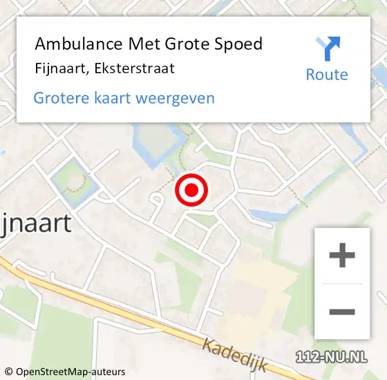 Locatie op kaart van de 112 melding: Ambulance Met Grote Spoed Naar Fijnaart, Eksterstraat op 12 maart 2018 18:57