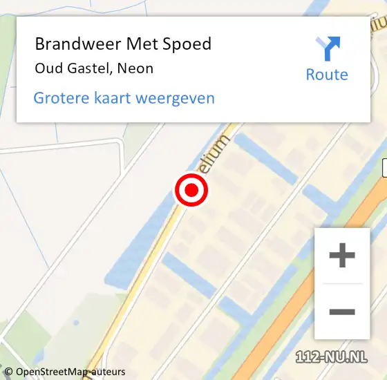 Locatie op kaart van de 112 melding: Brandweer Met Spoed Naar Oud Gastel, Neon op 12 maart 2018 19:38