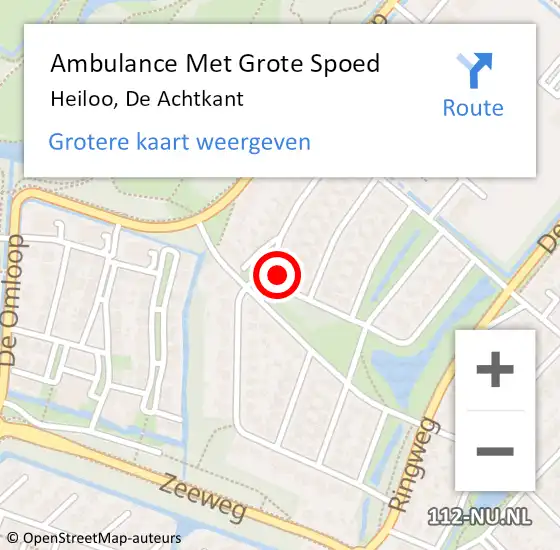 Locatie op kaart van de 112 melding: Ambulance Met Grote Spoed Naar Heiloo, De Achtkant op 12 maart 2018 19:42