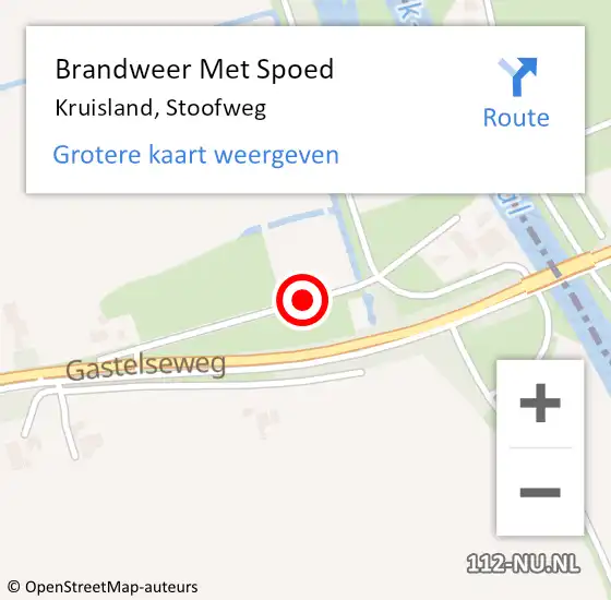 Locatie op kaart van de 112 melding: Brandweer Met Spoed Naar Kruisland, Stoofweg op 12 maart 2018 19:43