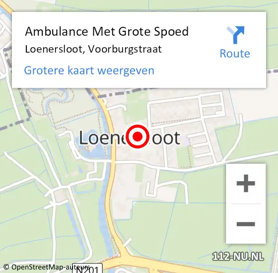 Locatie op kaart van de 112 melding: Ambulance Met Grote Spoed Naar Loenersloot, Voorburgstraat op 12 maart 2018 20:44