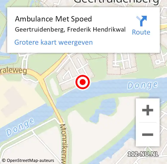 Locatie op kaart van de 112 melding: Ambulance Met Spoed Naar Geertruidenberg, Frederik Hendrikwal op 12 maart 2018 22:05