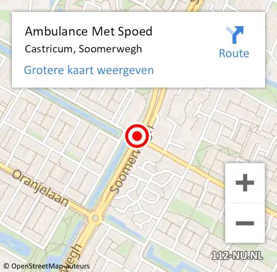 Locatie op kaart van de 112 melding: Ambulance Met Spoed Naar Castricum, Soomerwegh op 12 maart 2018 22:36