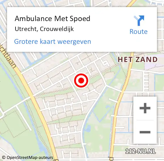 Locatie op kaart van de 112 melding: Ambulance Met Spoed Naar Utrecht, Crouweldijk op 13 maart 2018 02:17