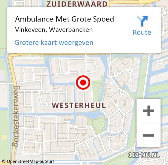 Locatie op kaart van de 112 melding: Ambulance Met Grote Spoed Naar Vinkeveen, Waverbancken op 13 maart 2018 04:36