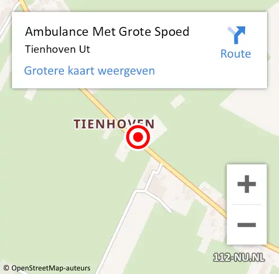Locatie op kaart van de 112 melding: Ambulance Met Grote Spoed Naar Tienhoven UT op 13 maart 2018 07:27