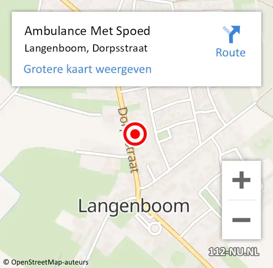 Locatie op kaart van de 112 melding: Ambulance Met Spoed Naar Langenboom, Dorpsstraat op 13 maart 2018 07:32