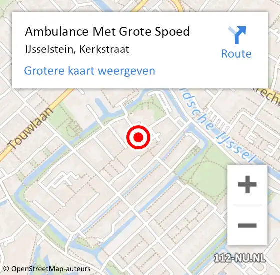 Locatie op kaart van de 112 melding: Ambulance Met Grote Spoed Naar IJsselstein, Kerkstraat op 13 maart 2018 08:25