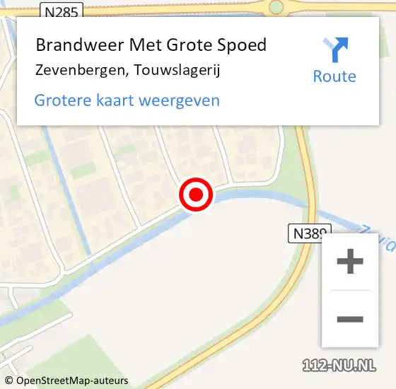 Locatie op kaart van de 112 melding: Brandweer Met Grote Spoed Naar Zevenbergen, Touwslagerij op 13 maart 2018 08:51