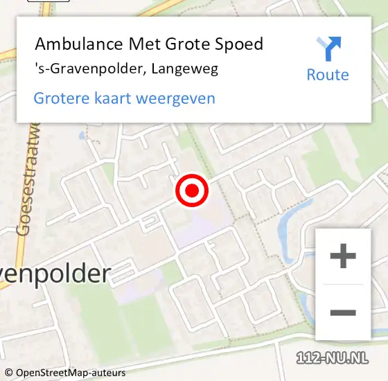Locatie op kaart van de 112 melding: Ambulance Met Grote Spoed Naar 's-Gravenpolder, Langeweg op 13 maart 2018 09:10