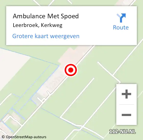 Locatie op kaart van de 112 melding: Ambulance Met Spoed Naar Leerbroek, Kerkweg op 13 maart 2018 10:15