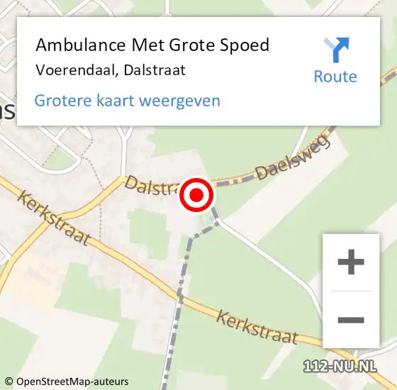 Locatie op kaart van de 112 melding: Ambulance Met Grote Spoed Naar Voerendaal, Dalstraat op 19 februari 2014 03:14