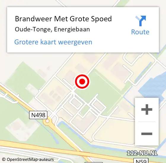 Locatie op kaart van de 112 melding: Brandweer Met Grote Spoed Naar Oude-Tonge, Energiebaan op 13 maart 2018 11:26