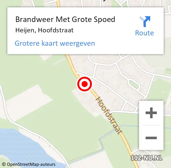 Locatie op kaart van de 112 melding: Brandweer Met Grote Spoed Naar Heijen, Hoofdstraat op 13 maart 2018 11:49