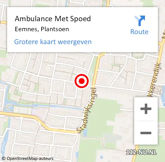 Locatie op kaart van de 112 melding: Ambulance Met Spoed Naar Eemnes, Plantsoen op 13 maart 2018 13:00