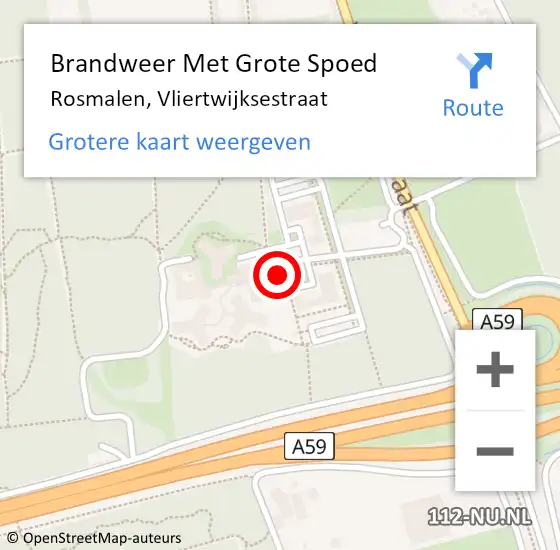 Locatie op kaart van de 112 melding: Brandweer Met Grote Spoed Naar Rosmalen, Vliertwijksestraat op 13 maart 2018 13:38