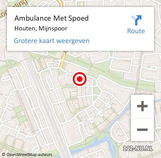 Locatie op kaart van de 112 melding: Ambulance Met Spoed Naar Houten, Mijnspoor op 13 maart 2018 13:48