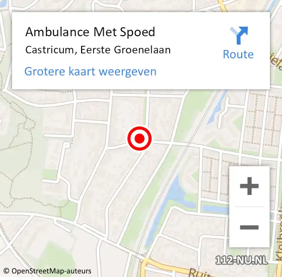 Locatie op kaart van de 112 melding: Ambulance Met Spoed Naar Castricum, Eerste Groenelaan op 13 maart 2018 14:43