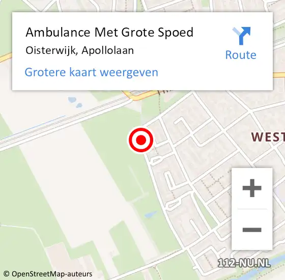 Locatie op kaart van de 112 melding: Ambulance Met Grote Spoed Naar Oisterwijk, Apollolaan op 13 maart 2018 14:48