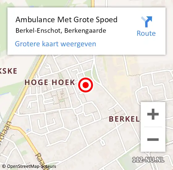 Locatie op kaart van de 112 melding: Ambulance Met Grote Spoed Naar Berkel-Enschot, Berkengaarde op 13 maart 2018 15:02