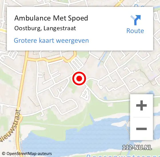 Locatie op kaart van de 112 melding: Ambulance Met Spoed Naar Oostburg, Langestraat op 13 maart 2018 15:32