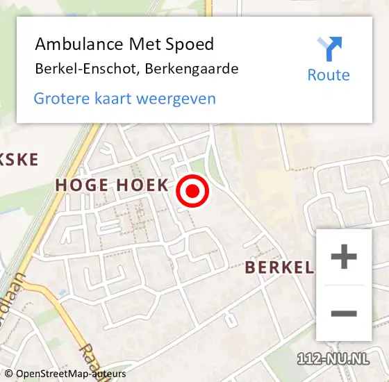 Locatie op kaart van de 112 melding: Ambulance Met Spoed Naar Berkel-Enschot, Berkengaarde op 13 maart 2018 15:50