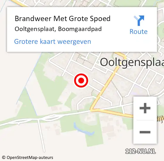 Locatie op kaart van de 112 melding: Brandweer Met Grote Spoed Naar Ooltgensplaat, Boomgaardpad op 13 maart 2018 17:03