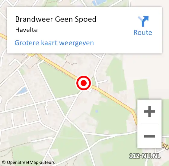 Locatie op kaart van de 112 melding: Brandweer Geen Spoed Naar Havelte op 13 maart 2018 19:34