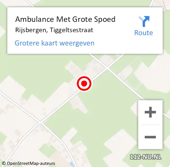 Locatie op kaart van de 112 melding: Ambulance Met Grote Spoed Naar Rijsbergen, Tiggeltsestraat op 13 maart 2018 19:58