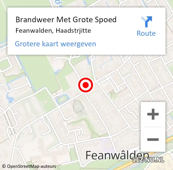 Locatie op kaart van de 112 melding: Brandweer Met Grote Spoed Naar Feanwalden, Haadstrjitte op 13 maart 2018 20:24