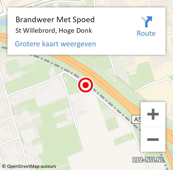 Locatie op kaart van de 112 melding: Brandweer Met Spoed Naar St Willebrord, Hoge Donk op 13 maart 2018 22:18