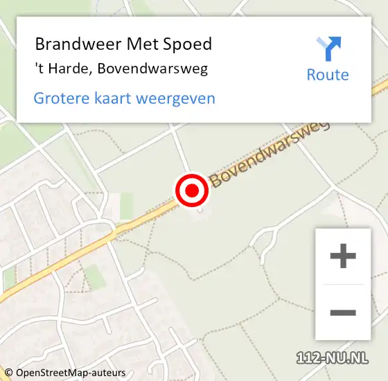 Locatie op kaart van de 112 melding: Brandweer Met Spoed Naar 't Harde, Bovendwarsweg op 19 februari 2014 07:30