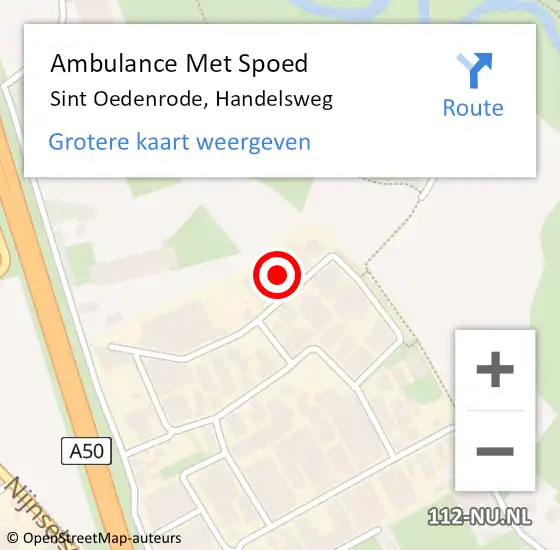 Locatie op kaart van de 112 melding: Ambulance Met Spoed Naar Sint Oedenrode, Handelsweg op 14 maart 2018 03:55