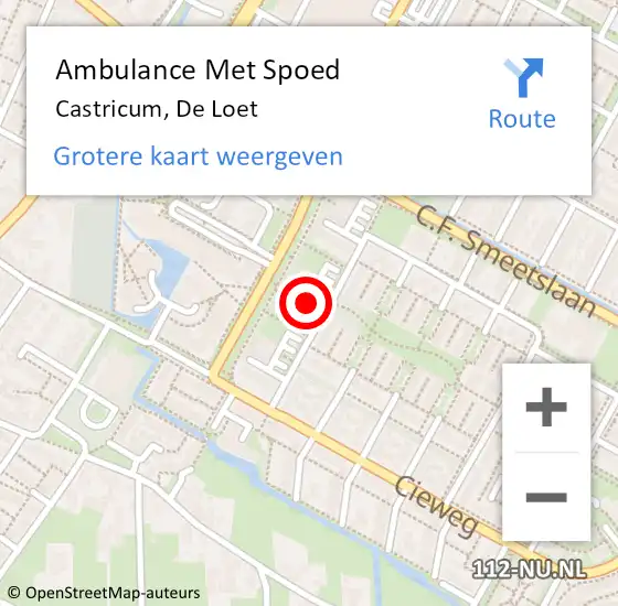 Locatie op kaart van de 112 melding: Ambulance Met Spoed Naar Castricum, De Loet op 14 maart 2018 04:20