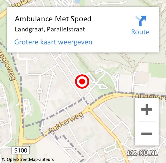 Locatie op kaart van de 112 melding: Ambulance Met Spoed Naar Landgraaf, Parallelstraat op 19 februari 2014 07:41