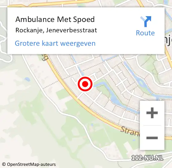 Locatie op kaart van de 112 melding: Ambulance Met Spoed Naar Rockanje, Jeneverbesstraat op 14 maart 2018 07:17