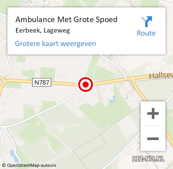 Locatie op kaart van de 112 melding: Ambulance Met Grote Spoed Naar Eerbeek, Lageweg op 14 maart 2018 08:05